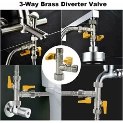 3-way Valve T-piece 3-way Toilet Tap G 1/2 Hand Shower -Comfort Bathroom Store 100156151 5