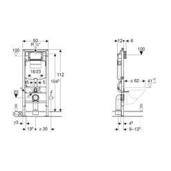 Geberit Duofix UP3201 WC Toilet Frame 1120mm With 120mm Sigma Cistern Pre-Wall Blue 8 Geberit Duofix UP3201 WC Toilet Frame 1120mm With 120mm Sigma Cistern Pre-Wall Blue -Comfort Bathroom Store 100277025 2