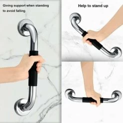 Stainless Steel Bathroom Grab Bar, Bath Grab Shower Safety Handle Handrails,Safety Grab Bars Balance Grab Bar In Chrome For Bathroom Bathtub Shower Toilet Kitchen Bedroom, ‎Silver -Comfort Bathroom Store 100832658 3