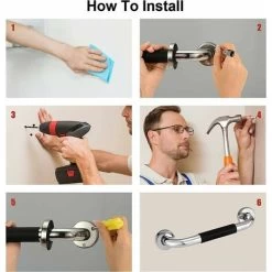 Stainless Steel Bathroom Grab Bar, Bath Grab Shower Safety Handle Handrails,Safety Grab Bars Balance Grab Bar In Chrome For Bathroom Bathtub Shower Toilet Kitchen Bedroom, ‎Silver -Comfort Bathroom Store 100832658 4