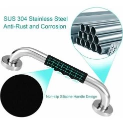 Stainless Steel Bathroom Grab Bar, Bath Grab Shower Safety Handle Handrails,Safety Grab Bars Balance Grab Bar In Chrome For Bathroom Bathtub Shower Toilet Kitchen Bedroom, ‎Silver -Comfort Bathroom Store 100832658 5