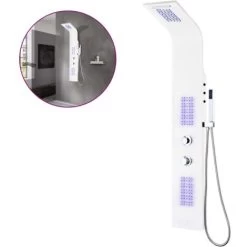 Shower Panel Unit Aluminium 20x44x130 Cm White VidaXL