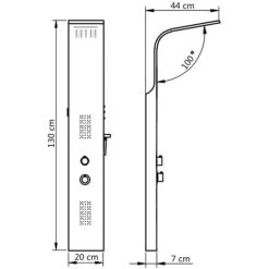Shower Panel Unit Aluminium 20x44x130 Cm White VidaXL -Comfort Bathroom Store 10099925 3