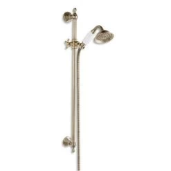 Retro Nostalgia Antique Brass Metal Plastic Shower Colum Set With Sliding Head