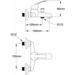 Bath Shower Mixer Tap Kit Chrome VidaXL -Comfort Bathroom Store 1017991 3