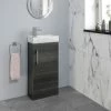 Aurora Bathroom Basin Sink Vanity Unit 400mm Contemporary Charcoal Grey -Comfort Bathroom Store 10405556 1