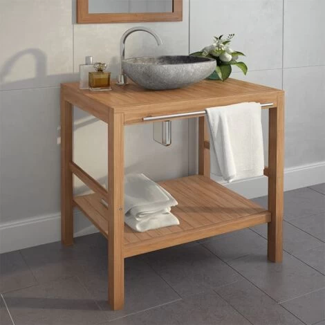 Bathroom Vanity Cabinet Solid Teak 74x45x75 Cm VidaXL 4 Bathroom Vanity Cabinet Solid Teak 74x45x75 Cm VidaXL - Image 2