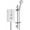 Bristan Glee Electric Shower 9.5kW White Modern Chrome Round Head Wall Mounted