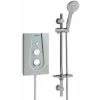 Bristan Joy Thermostatic Electric Shower 9.5kW Metallic Silver Modern Round Head -Comfort Bathroom Store 11099386 1