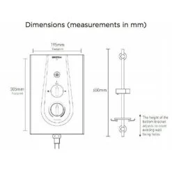 Bristan Joy Thermostatic Electric Shower 9.5kW Metallic Silver Modern Round Head -Comfort Bathroom Store 11099386 2
