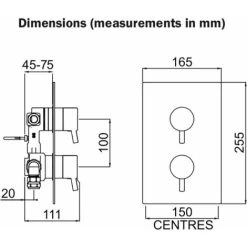 Bristan Prism Thermostatic Mixer Shower Concealed Valve Fixed & Handheld Head -Comfort Bathroom Store 11440667 2