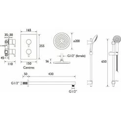 Bristan Prism Thermostatic Mixer Shower Concealed Valve Fixed & Handheld Head -Comfort Bathroom Store 11440667 3