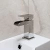 Modern Cloakroom Mono Basin Sink Mixer Tap Brass Waterfall Spout Square Chrome 1 Modern Cloakroom Mono Basin Sink Mixer Tap Brass Waterfall Spout Square Chrome -Comfort Bathroom Store 11482195 1