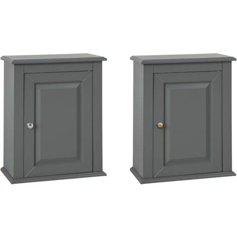 SoBuy Wood Wall Mounted Bathroom Storage Cabinet With Door Grey FRG203-DG 7 SoBuy Wood Wall Mounted Bathroom Storage Cabinet With Door Grey FRG203-DG - Image 5