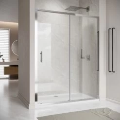ELEGANT 1200mm Sliding Shower Cubicle Enclosure Door Modern Bathroom Screen Glass