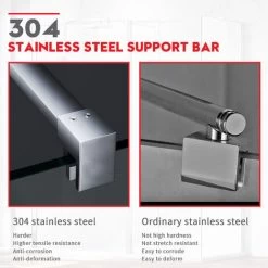 ELEGANT 800mm Easy Clean Walk In Wetroom Shower Enclosure 8mm Glass Shower Screen Panel With 300mm Flipper Panel -Comfort Bathroom Store 11939629 5