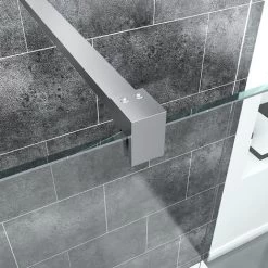 ELEGANT 1000mm Frameless Wet Room Shower Screen Panel 8mm Easy Clean Glass Walk In Shower Enclosure With Stainless Steel Support Bar -Comfort Bathroom Store 11939650 3