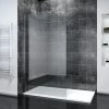 ELEGANT 1100mm Frameless Wet Room Shower Screen Panel 8mm Easy Clean Glass Walk In Shower Enclosure With Stainless Steel Support Bar
