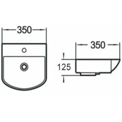 Bathroom Wall Hung Basin Hand Wash Sink 1 Tap Hole White Gloss Cloakroom Modern 9 Bathroom Wall Hung Basin Hand Wash Sink 1 Tap Hole White Gloss Cloakroom Modern -Comfort Bathroom Store 12024020 4