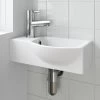Bathroom Wall Hung Basin Corner Hand Wash Sink 1 Tap Hole White Cloakroom Modern 2 Bathroom Wall Hung Basin Corner Hand Wash Sink 1 Tap Hole White Cloakroom Modern -Comfort Bathroom Store 12024021 1