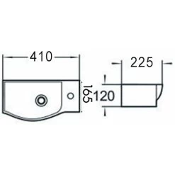 Cloakroom Wall Hung Basin Corner Hand Wash Sink 1 Tap Hole White Bathroom Modern -Comfort Bathroom Store 12024022 4