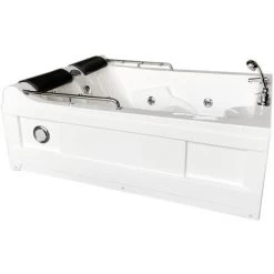 SIMBA WHIRLPOOL BATH TUB CHROMOTHERAPY 175 X 132cm White MIMI