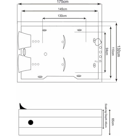 SIMBA WHIRLPOOL BATH TUB CHROMOTHERAPY 175 X 132cm White MIMI 7 SIMBA WHIRLPOOL BATH TUB CHROMOTHERAPY 175 X 132cm White MIMI - Image 5