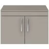 Nuie Athena Stone Grey 800mm Wall Hung 2 Door Vanity Unit With Worktop - ATH097W -Comfort Bathroom Store 12191167 1