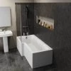 Modern 1600mm Left Hand L Shaped Shower Bath Only Bathtub Acrylic Bathroom Tub 1 Modern 1600mm Left Hand L Shaped Shower Bath Only Bathtub Acrylic Bathroom Tub -Comfort Bathroom Store 12276305 1