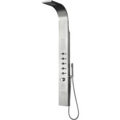 Milano Niagara - Modern Exposed Thermostatic Shower Tower Panel With Rainfall Shower Head&44 Body Jets&44 Hand Shower Handset And Waterblade Function - Chrome
