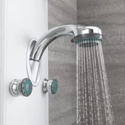 Milano Baya - Modern Exposed Thermostatic Shower Tower Panel With Rainfall Shower Head&44 Hand Shower Handset And Body Jets - Chrome -Comfort Bathroom Store 1302741 4