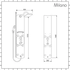 Milano Baya - Modern Exposed Aluminium Thermostatic Shower Tower Panel With Rainfall Shower Head&44 Hand Shower Handset And Body Jets - Chrome -Comfort Bathroom Store 1302744 5