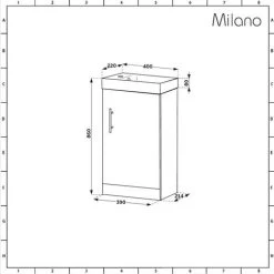 Milano Lurus - Modern 400mm Bathroom Cloakroom Vanity Unit With Basin - White (Floorstanding) 9 Milano Lurus - Modern 400mm Bathroom Cloakroom Vanity Unit With Basin - White (Floorstanding) -Comfort Bathroom Store 1303684 4