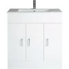 Milano Ren - Modern White Bathroom Floorstanding Vanity Unit With 1 Tap Hole Basin - 810mm -Comfort Bathroom Store 1304839 1