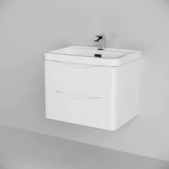 Lyndon 600mm Wall Hung Vanity Basin Unit White -Comfort Bathroom Store 13068844 3
