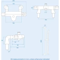 Bexley Thermostatic Deck Mounted Valve Bath Shower Mixer Riser Kit / 3 Mode Handset -Comfort Bathroom Store 13068886 5