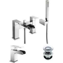 Ozone Basin Mixer & Bath Shower Mixer Tap Chrome