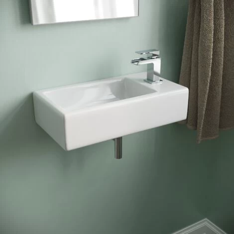 Tulla 455 X 250mm Large Rectangle Wall Hung Cloakroom Basin Sink 3 Tulla 455 X 250mm Large Rectangle Wall Hung Cloakroom Basin Sink