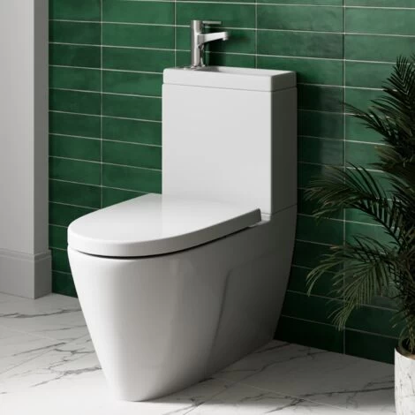 2 In 1 Toilet Basin Combo Combined Toilet WC & Sink Space Saving Cloakroom Unit 3 2 In 1 Toilet Basin Combo Combined Toilet WC & Sink Space Saving Cloakroom Unit