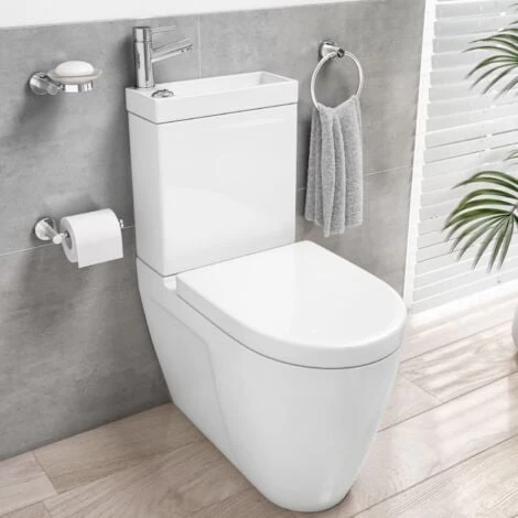 2 In 1 Toilet Basin Combo Combined Toilet WC & Sink Space Saving Cloakroom Unit 4 2 In 1 Toilet Basin Combo Combined Toilet WC & Sink Space Saving Cloakroom Unit - Image 2