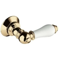 Bristan White & Gold Traditional Cistern Lever - W-CL3-G-WHT