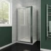 ELEGANT Pivot Hinge Shower Enclosure 700 X 700 Mm Reversible Safety Glass Shower Screen Cubicle With Side Panel 1 ELEGANT Pivot Hinge Shower Enclosure 700 X 700 Mm Reversible Safety Glass Shower Screen Cubicle With Side Panel -Comfort Bathroom Store 13461302 1
