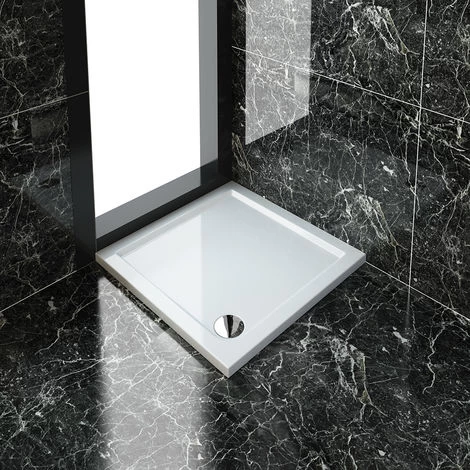 ELEGANT 800 X 800 X 40 Mm Square Stone Tray + Waste Trap 3 ELEGANT 800 X 800 X 40 Mm Square Stone Tray + Waste Trap