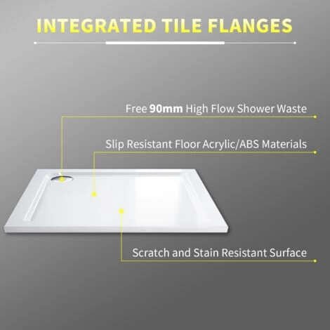 ELEGANT 800 X 800 X 40 Mm Square Stone Tray + Waste Trap 4 ELEGANT 800 X 800 X 40 Mm Square Stone Tray + Waste Trap - Image 2