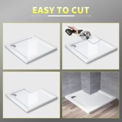 ELEGANT 800 X 800 X 40 Mm Square Stone Tray + Waste Trap 8 ELEGANT 800 X 800 X 40 Mm Square Stone Tray + Waste Trap -Comfort Bathroom Store 13461610 3