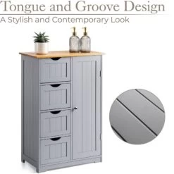Lustleigh Grey Bathroom Drawer Cabinet -Comfort Bathroom Store 13682700 4