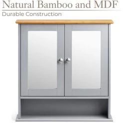 Lustleigh Grey Double Mirrored Bathroom Cabinet -Comfort Bathroom Store 13682702 3