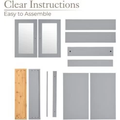 Lustleigh Grey Double Mirrored Bathroom Cabinet -Comfort Bathroom Store 13682702 5