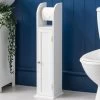 Clovelly White Toilet Roll Holder Cabinet -Comfort Bathroom Store 13682706 1