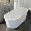 Luxury Evettes Modern Freestanding Bath 1500mm Acrylic Built In Waste White 1 Luxury Evettes Modern Freestanding Bath 1500mm Acrylic Built In Waste White -Comfort Bathroom Store 13701960 1
